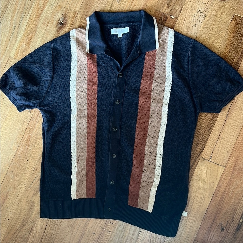 Standard/Cloth Retro Striped Polo Shirt